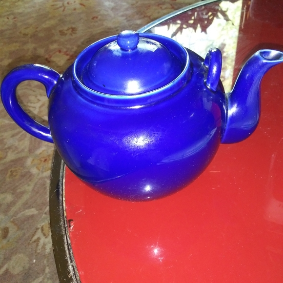 Vintage BLUE Ceramic Teapot - Picture 2 of 3